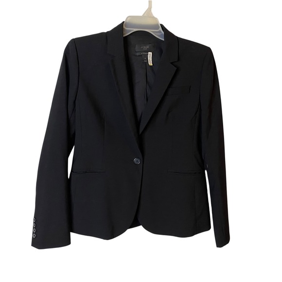 J.Crew Jackets & Blazers - J.Crew 1035 Black Bi-Stretch Italian Wool Blazer Tollegno 1900 Jacket Womens 14